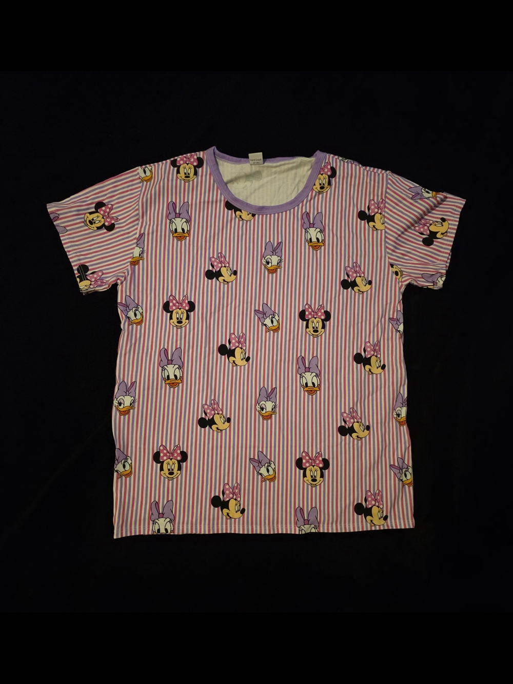 Disney Minnie & Daisy Pink Striped Short Sleeve Tee